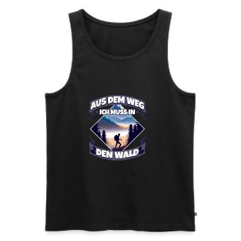 Aus dem weg ich muss in den Wald - Männer Premium Bio Tank Top - Schwarz - Vorne - AI Model Male 178 light (178cm)