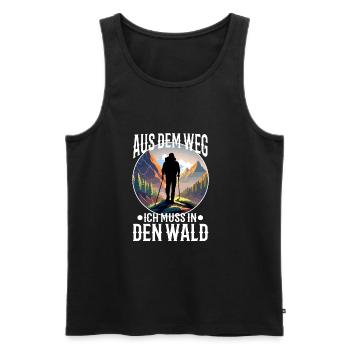 Aus dem weg ich muss in den Wald - Männer Premium Bio Tank Top - Schwarz - Vorne - AI Model Male 178 light (178cm)