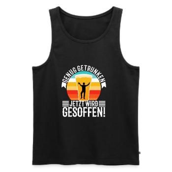 Enough drinking, now it's time to drink - Men's Premium Organic Tank Top - black - Front - AI Model Male 178 light (178cm)