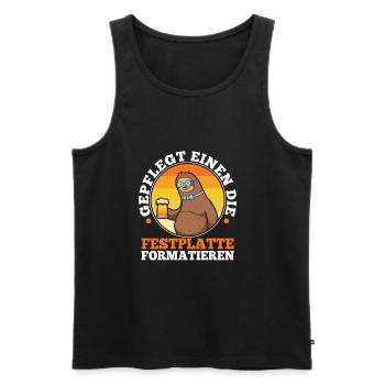 Maintained to format the hard drive - Men's Premium Organic Tank Top - black - Front - AI Model Male 178 light (178cm)
