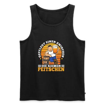 Gepflegt einen zwischen die Kiemen peitschen - Männer Premium Bio Tank Top - Schwarz - Vorne - AI Model Male 178 light (178cm)