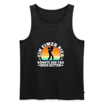 Ein Eimer Bier könnte den Tag noch retten - Männer Premium Bio Tank Top - Schwarz - Vorne - Michal (187cm)