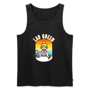 Lab Queen - Männer Premium Bio Tank Top - Schwarz - Vorne - AI Model Male 178 light (178cm)