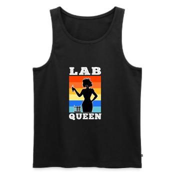 Lab Queen - Männer Premium Bio Tank Top - Schwarz - Vorne - AI Model Male 178 light (178cm)