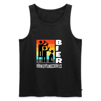 Service de destruction de bière - Débardeur bio Premium Homme - noir - Devant - AI Model Male 178 light (178cm)