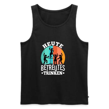 Heute Betreutes Trinken - Männer Premium Bio Tank Top - Schwarz - Vorne - Michal (187cm)