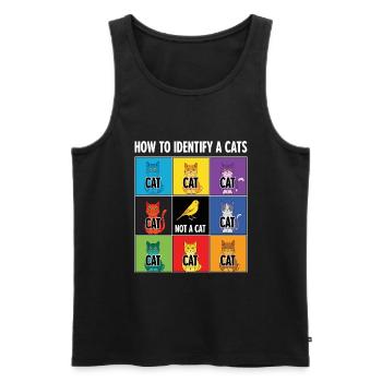 Katzen-Identifizierungs-Guide - Männer Premium Bio Tank Top - Schwarz - Vorne - AI Model Male 178 light (178cm)