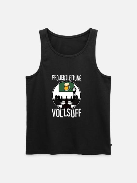 Projektleitung Vollsuff - Männer Premium Bio Tank Top - Schwarz