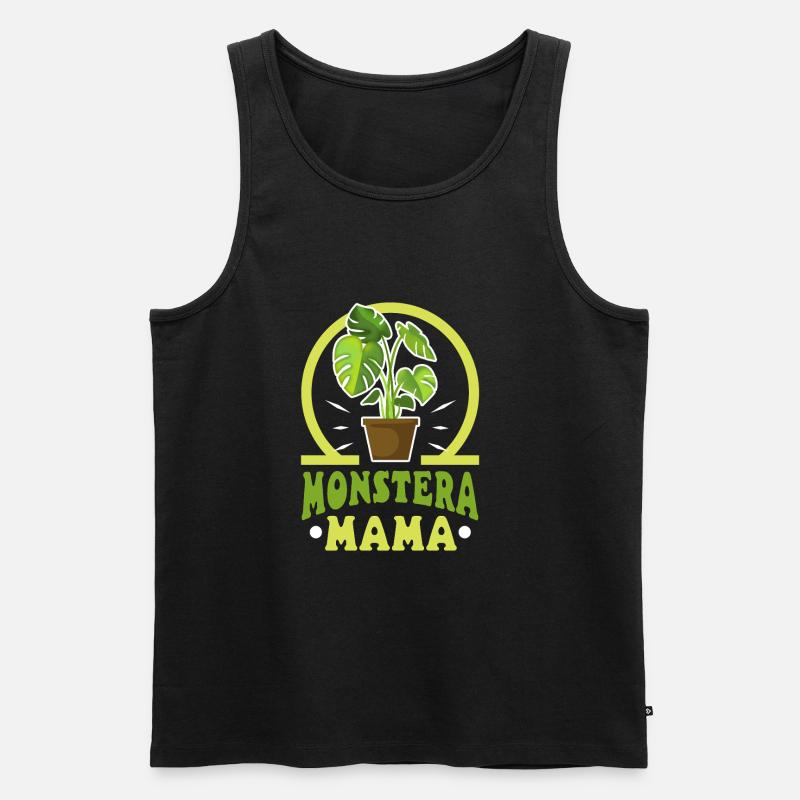 Monstera Mama - Männer Premium Bio Tank Top - Schwarz