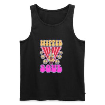 Hippie Soul - Men's Premium Organic Tank Top - black - Front - Michal (187cm)