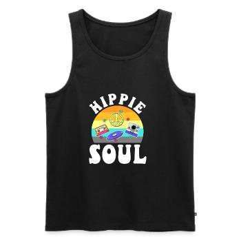 Hippie Soul - Men's Premium Organic Tank Top - black - Front - Michal (187cm)