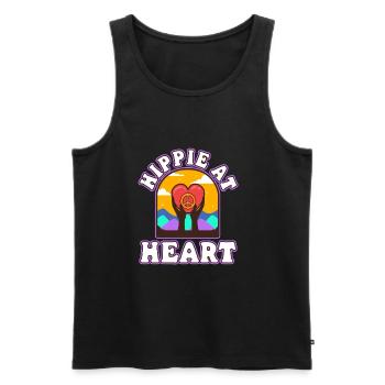Hippie at Heart - Männer Premium Bio Tank Top - Schwarz - Vorne - Michal (187cm)