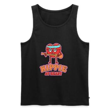 Hippie at Heart - Männer Premium Bio Tank Top - Schwarz - Vorne - Michal (187cm)