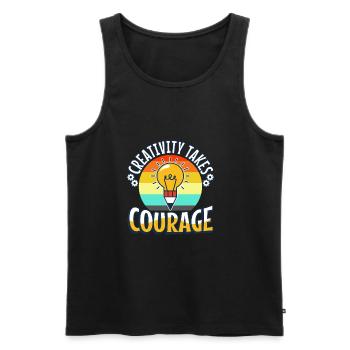 Creativity Takes Courage - Männer Premium Bio Tank Top - Schwarz - Vorne - AI Model Male 178 light (178cm)