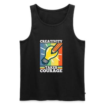 Creativity Takes Courage - Männer Premium Bio Tank Top - Schwarz - Vorne - AI Model Male 178 light (178cm)