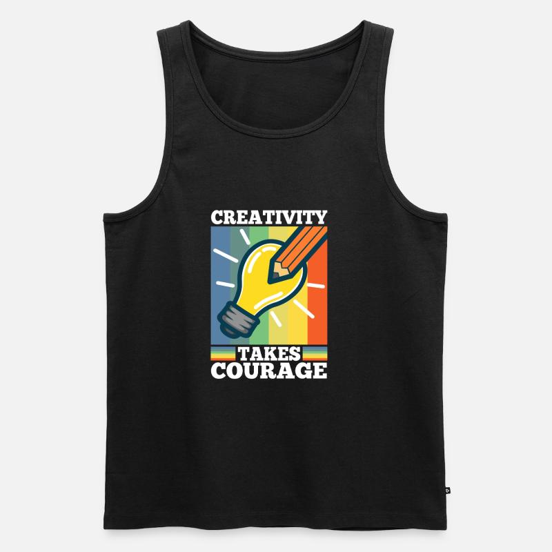 Creativity Takes Courage - Männer Premium Bio Tank Top - Schwarz