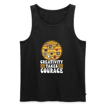 Creativity Takes Courage - Männer Premium Bio Tank Top - Schwarz - Vorne - AI Model Male 178 light (178cm)