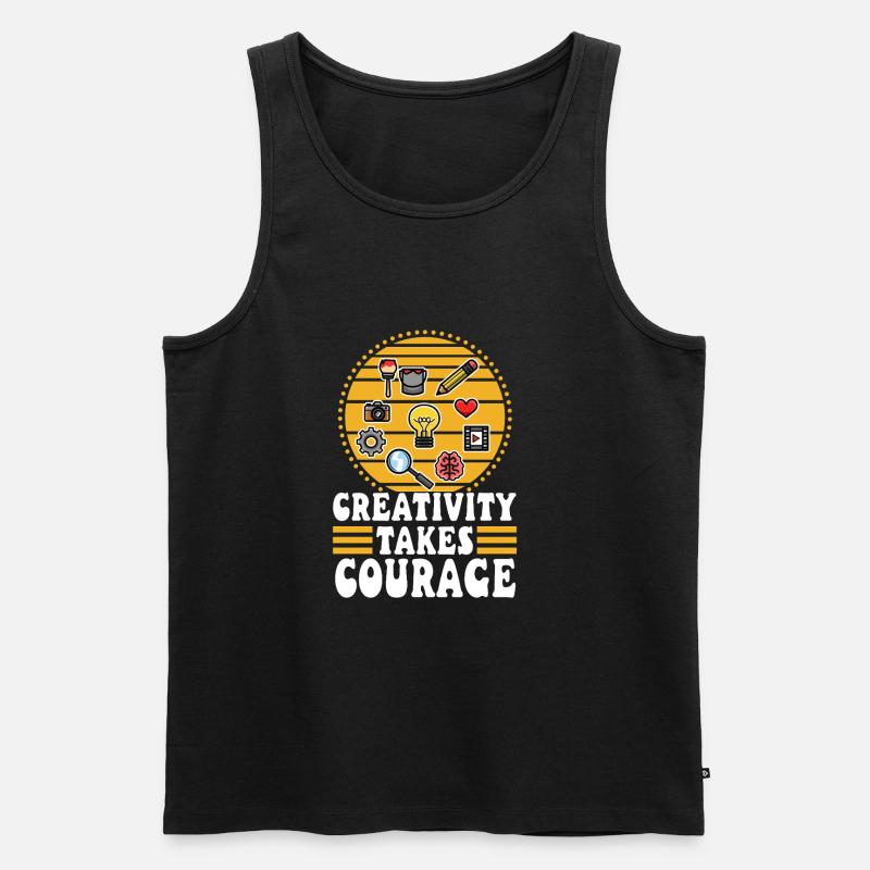 Creativity Takes Courage - Männer Premium Bio Tank Top - Schwarz