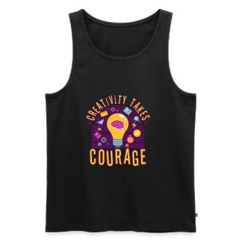 Creativity Takes Courage - Männer Premium Bio Tank Top - Schwarz - Vorne - AI Model Male 178 light (178cm)