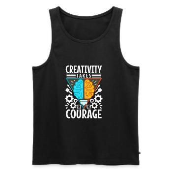 Creativity Takes Courage - Männer Premium Bio Tank Top - Schwarz - Vorne - AI Model Male 178 light (178cm)