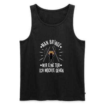 Man bringe mir eine Tür, ich möchte gehen - Männer Premium Bio Tank Top - Schwarz - Vorne - Michal (187cm)