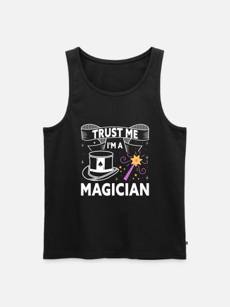 Trust Me I'm A Magician Funny Wizzard Magic Show - Mannen Premium Bio Tanktop - zwart