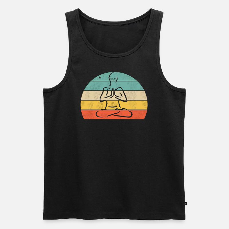 Meditation - Männer Premium Bio Tank Top - Schwarz