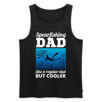 Pêche sous-marine Pêche sous-marine Papa Fête des Pères - Débardeur bio Premium Homme - noir - Devant - AI Model Male 178 light (178cm)