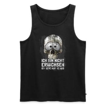 ich bin nicht erwachsen - Männer Premium Bio Tank Top - Schwarz - Vorne - AI Model Male 178 light (178cm)