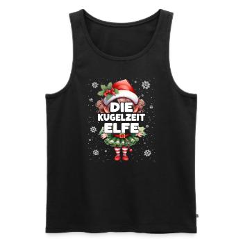 Kugelzeit Elfe Schwangere Elf Weihnachtsoutfit - Männer Premium Bio Tank Top - Schwarz - Vorne - AI Model Male 178 light (178cm)