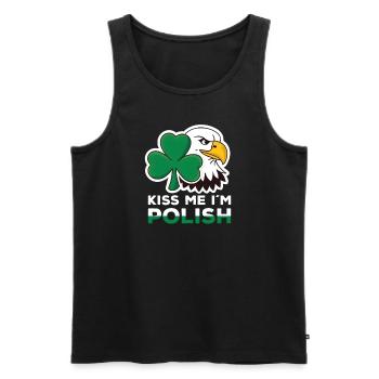 Kiss Me In Polish Polish St Patricks Day Poland - Men's Premium Organic Tank Top - black - Front - Michal (187cm)