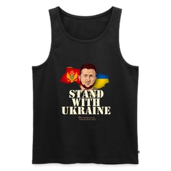 Ukraine Montenegro T-Shirt - Men's Premium Organic Tank Top - black - Front - Michal (187cm)