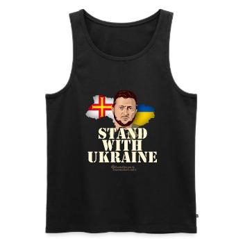 Ukraine Guernsey - Men's Premium Organic Tank Top - black - Front - AI Model Male 178 light (178cm)