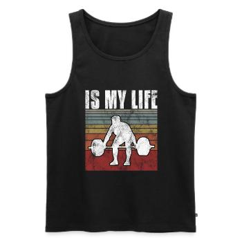 Bodybuilding is my life Bodybuilder GYM Kraftsport - Männer Premium Bio Tank Top - Schwarz - Vorne - Michal (187cm)