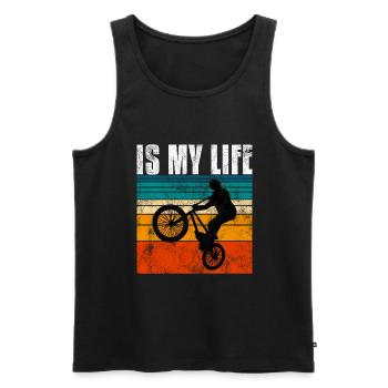 BMX is my life Bike Bike Bicycle Motocross - Men's Premium Organic Tank Top - black - Front - Michal (187cm)