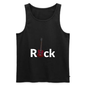Rock - E guitare - Débardeur bio Premium Homme - noir - Devant - AI Model Male 178 light (178cm)