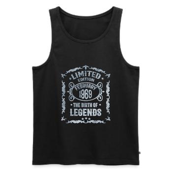 February 1969 Legends Birthday - Men's Premium Organic Tank Top - black - Front - AI Model Male 178 light (178cm)
