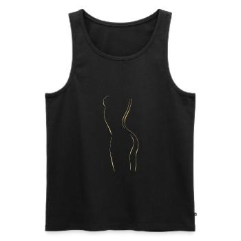 Or - Femme nue - Débardeur bio Premium Homme - noir - Devant - AI Model Male 178 light (178cm)