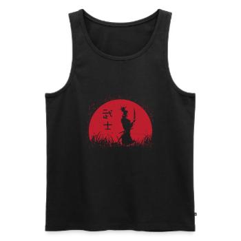 Samurai Sun. - Men's Premium Organic Tank Top - black - Front - Michal (187cm)
