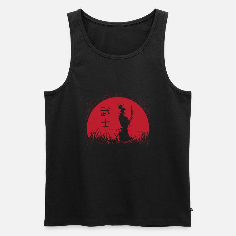 Samurai Sun - Männer Premium Bio Tank Top - Schwarz