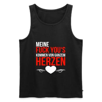 Fuck you - Männer Premium Bio Tank Top - Schwarz - Vorne - AI Model Male 178 light (178cm)