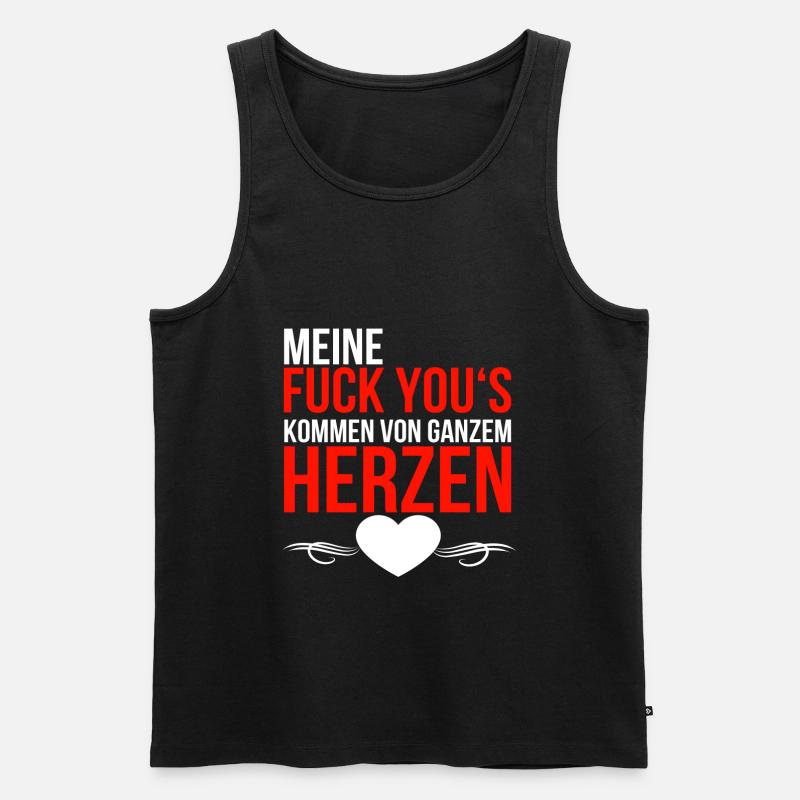 Fuck you - Männer Premium Bio Tank Top - Schwarz