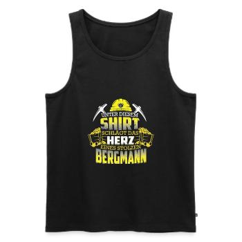 Bergmannn Shirt das Herz eines stolzen Bergmann - Männer Premium Bio Tank Top - Schwarz - Vorne - Michal (187cm)