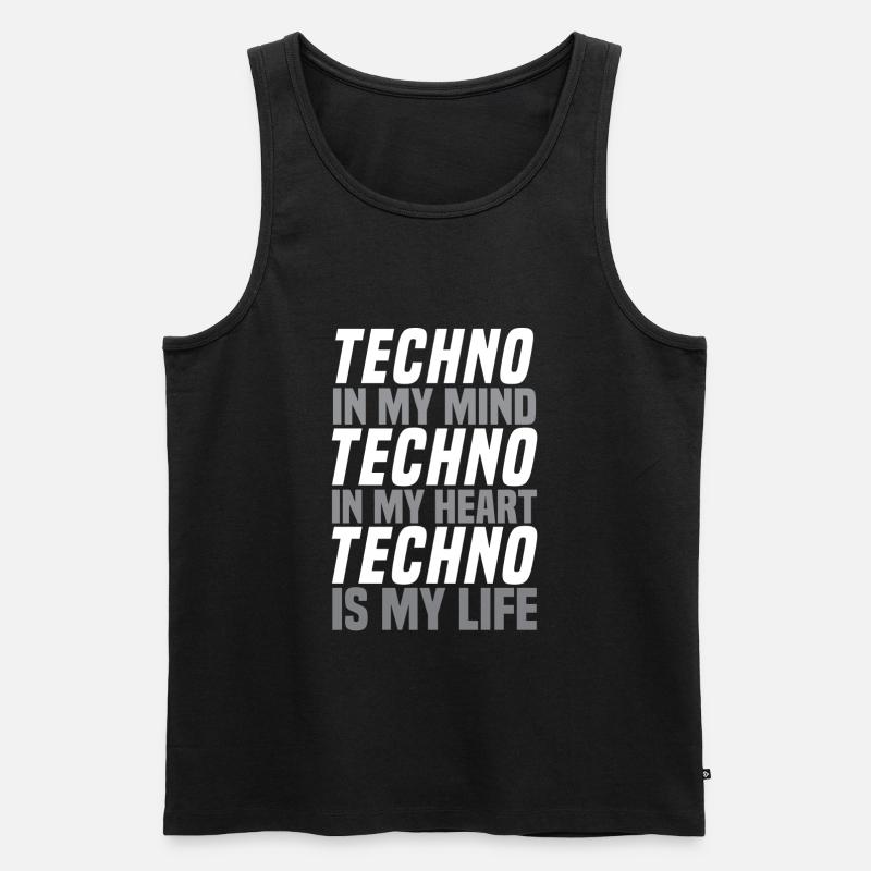 Techno - Débardeur bio Premium Homme - noir