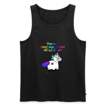 Einhorn Glitzer Pups | Einhornpups - Männer Premium Bio Tank Top - Schwarz - Vorne - AI Model Male 178 light (178cm)