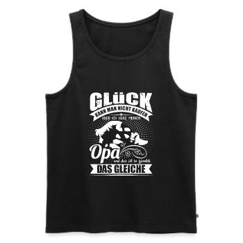 Familie Opa Enkel Glück kann man nicht kaufen - Männer Premium Bio Tank Top - Schwarz - Vorne - Michal (187cm)