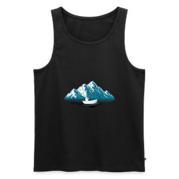 Fishing deep sea fishing fish fishing fisherman angler - Men's Premium Organic Tank Top - black - Front - AI Model Male 178 light (178cm)