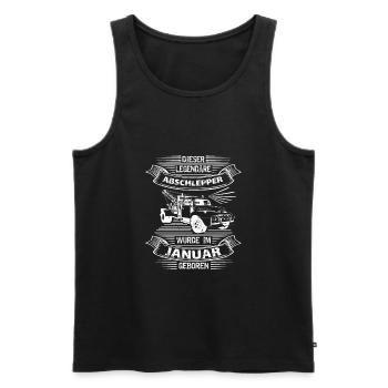 Januar Geburtstag Abschlepper - Männer Premium Bio Tank Top - Schwarz - Vorne - AI Model Male 178 light (178cm)