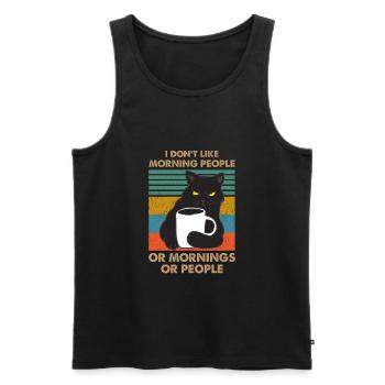 i dont like morning people - Männer Premium Bio Tank Top - Schwarz - Vorne - AI Model Male 178 light (178cm)