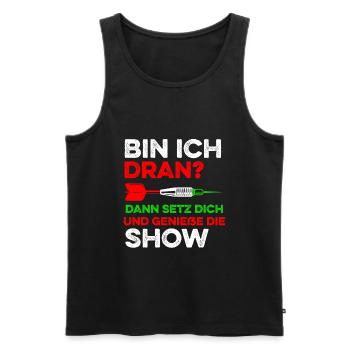 Dart Shirt Show Profi Lustiger Spruch - Männer Premium Bio Tank Top - Schwarz - Vorne - Michal (187cm)